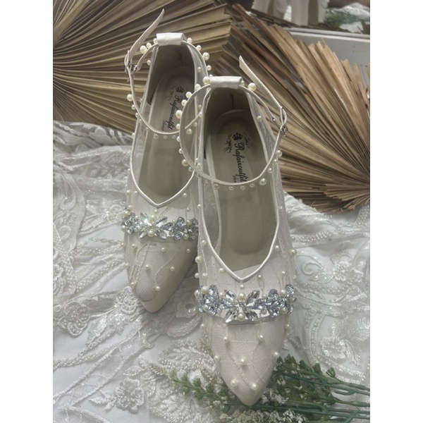 sepatu wedding wanita brokenwhite 12cm tahu