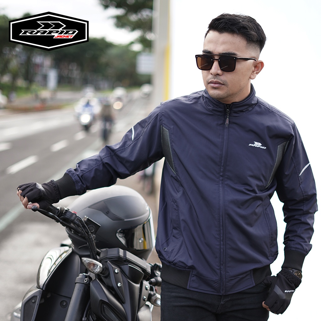 Jaket motor bomber RAPID MISSION pria parasit premium jacket reflextif