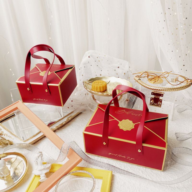 

Kotak kue cookies packaging box mooncake nastar gift box tenteng merah,pink,tocsa