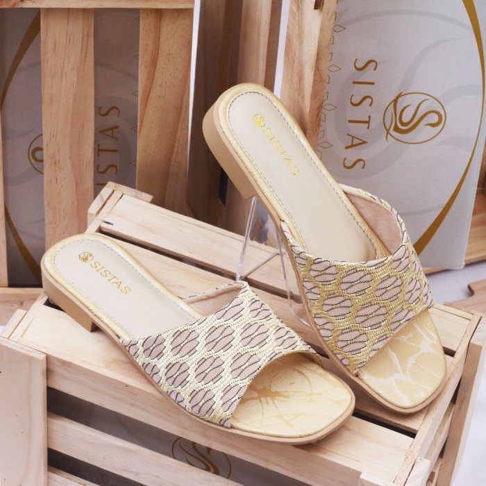 Sandal Wanita Terbaru Original Sandal Ramiris Sistas By Shazha - Cream, 36 Promo