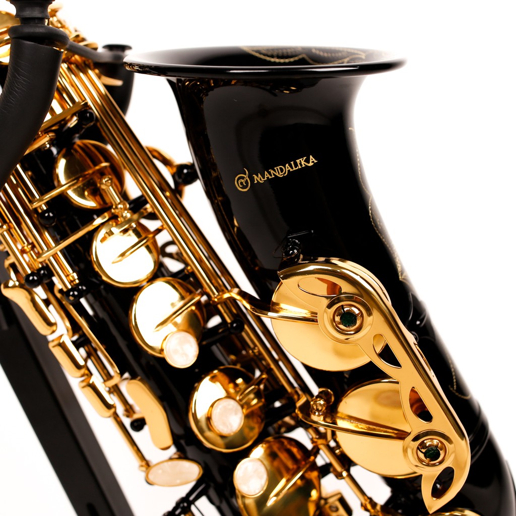 ALTO SAXOPHONE BRASS BLACK GOLD ORIGINAL MANDALIKA FULLSET