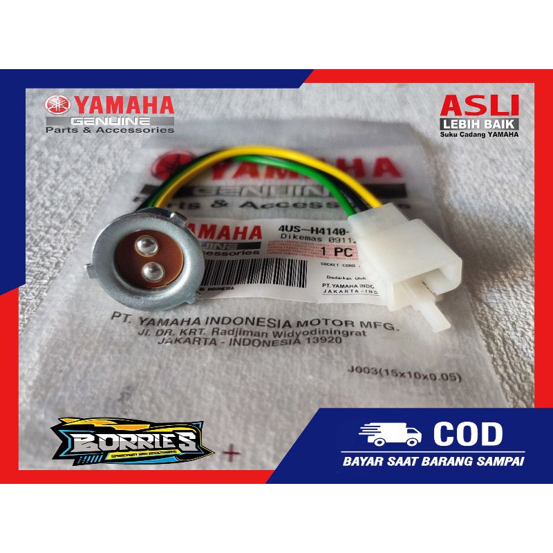 Fitting Fiting Socket Soket Cord Assy Lampu Depan Yamaha F1ZR FIZR F1Z FIZ R Original 4US-H4140-00