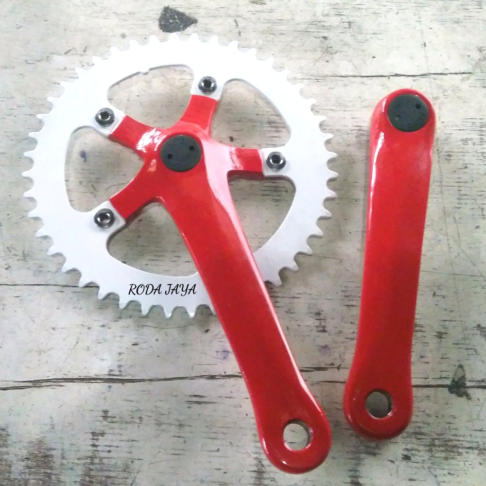 Crank Sepeda BMX Seli Sepeda Balap Merah Alloy Single Speed 44T