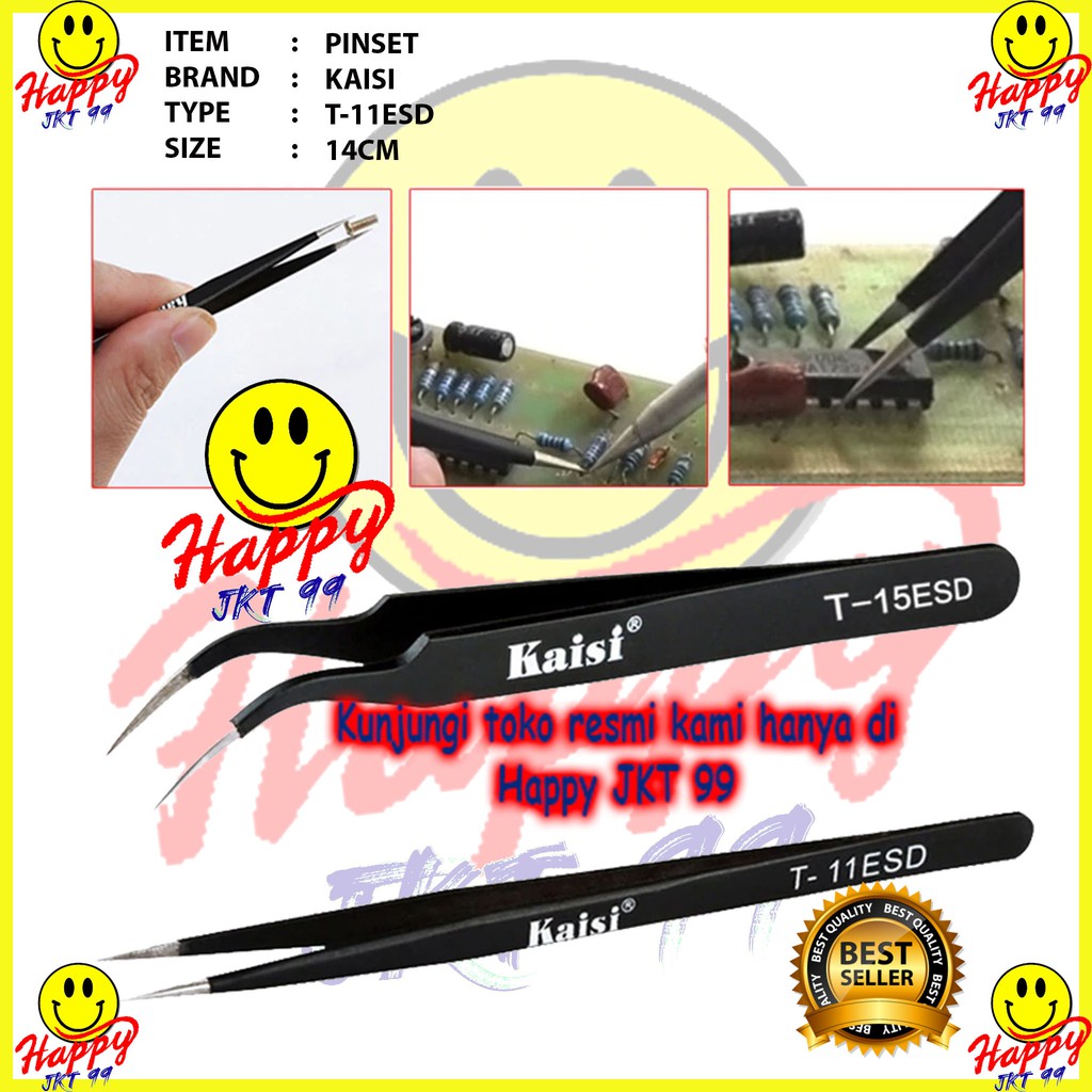 [ HAPPY JKT 99 ] PINSET KAISI LURUS RUNCING T-11ESD T-11 ESD T11 T 11 11ESD ALAT SERVICE TEKNISI