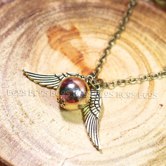 NKQU harry potter quidditch snitch necklace kalung