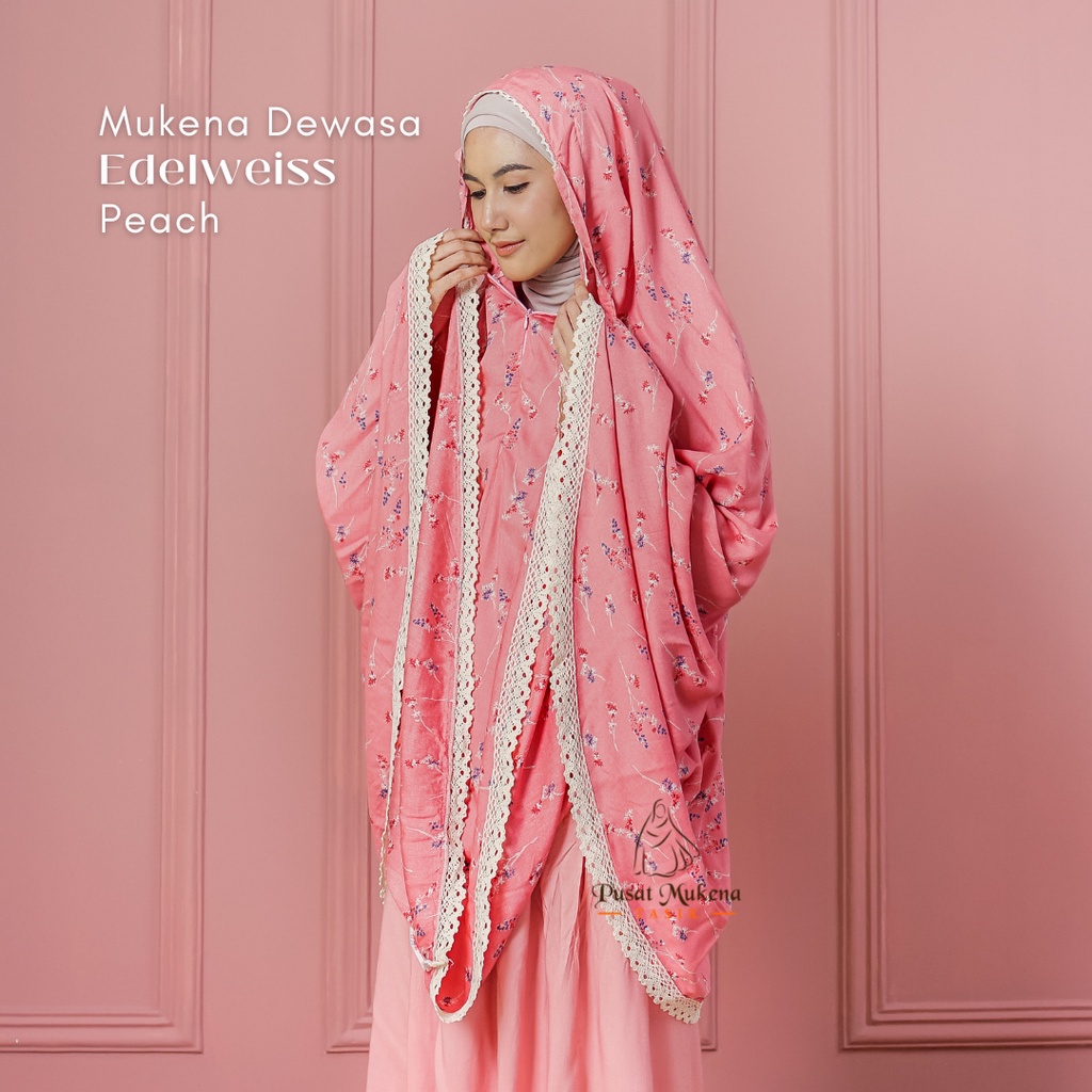 Pusat Beli Mukena Tasik - Mukena Dewasa 2in1 Katun Rayon Bali Travelling Edelweiss