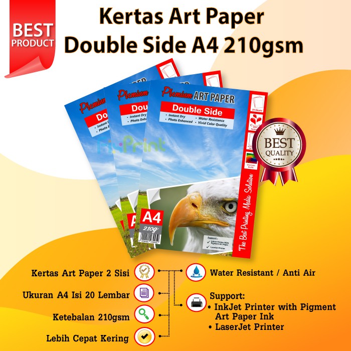 Kertas Print Foto Photo Paper 210gsm 210 gram A4 20 Lembar