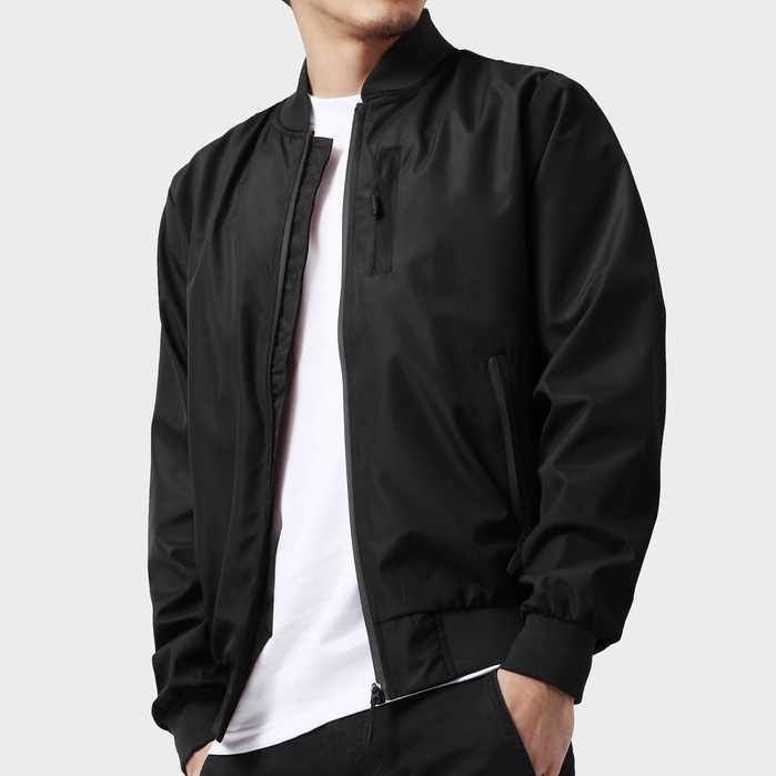 JAKET BOMBER PRIA BASIC WATERPROOF ANTI AIR / JAKET BOMBER POLOS /  BOMBER BASIC PRIA / JAKET BOMBER TASLAN