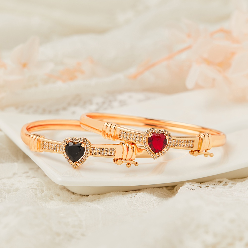 Y280【Pengiriman di tempat】Gelang Wanita Permata Cinta Gelang Hati Titanium Asli Anti Karat Permata Gelang Aksesoris Fashion