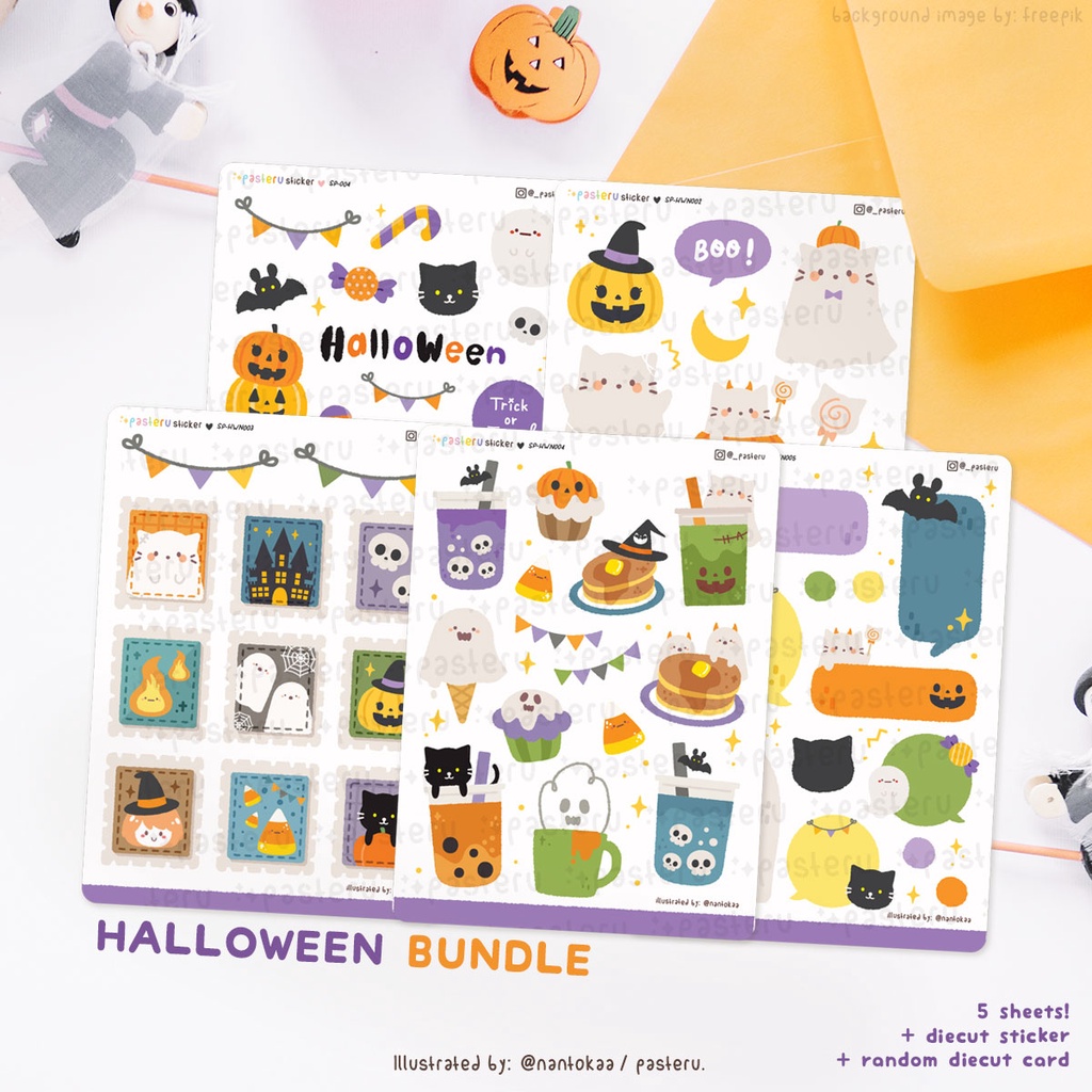 

Cute Halloween Deco Series | Pasteru Planner Journal Sticker (reupload)