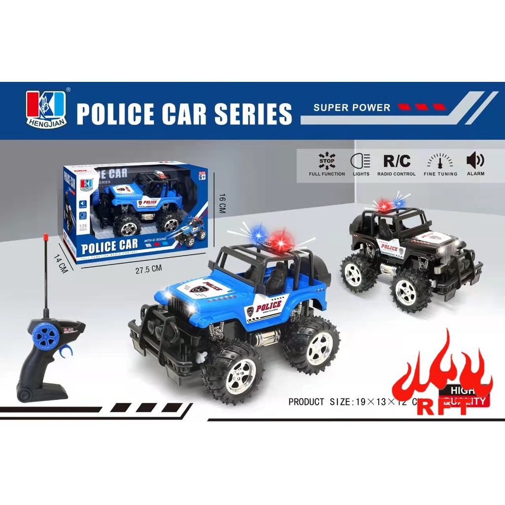 HENGJIAN MAINAN ANAK RC MOBIL BIGFOOT JEEP REMOTE TEMBAK SKALA 1:24 POLICE CAR SERIES SUARA SIRENE 6