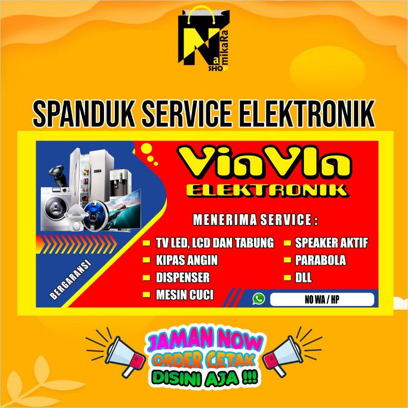 Spanduk Banner Backdrop Service Elektronik/ Spanduk Service TV Ukuran 200cmx100cm Termurah
