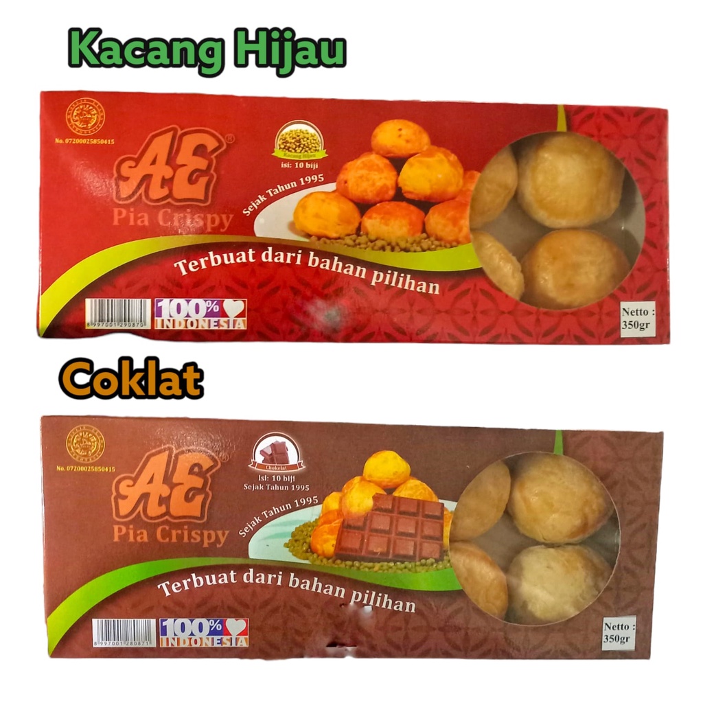 

AE PIA CRISPY KACANG HIJAU/COKLAT | BAKPIA CRISPY 350gr