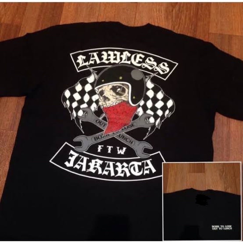 BAJU KAOS TSHIRT LAWLESS GARAGE READY UKURAN S M L XL XXL XXXL XXXXL HIGH QUALITY