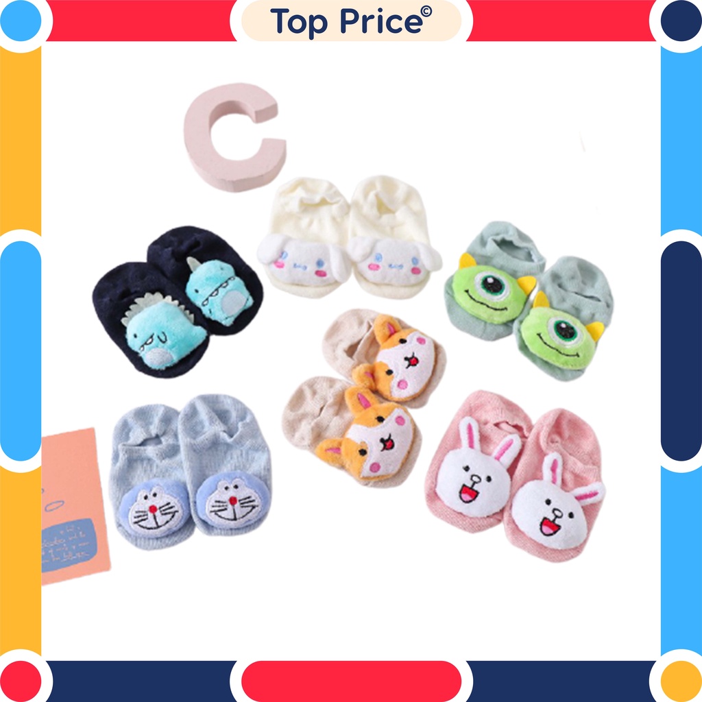 Topprice (1) COD Kaos Kaki Boneka Anak Bayi 3D Lucu Karakter Kaoskaki Motif Unik Socks Kids BB09