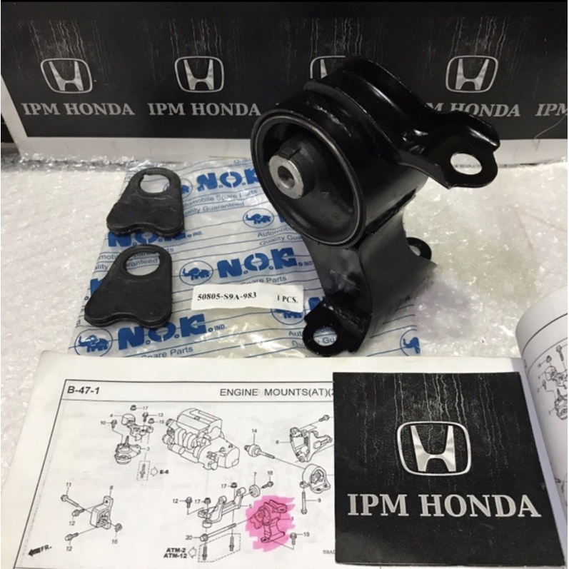 50805 S9A / SJF 983 Engine Mounting Dudukan Mesin Kiri Matic AT Automatic Honda CRV GEN 2 RD4 RD5 2000cc 2400cc 2002 2003 2004 2005 2006 Stream 2.0 2000cc 2002-2006 Lokal Brand / No brand / NK Thailand / IR International Rubber / Original Honda