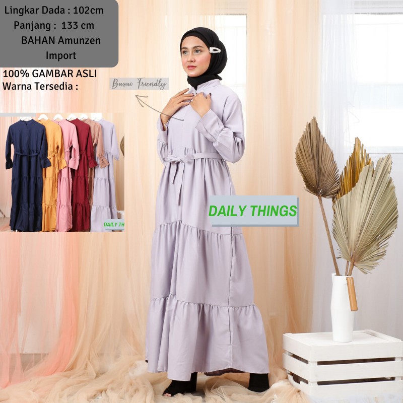 Daily Things Gamis Lebaran Rumbai BUSUI Diani  Fit XL LD 102cm