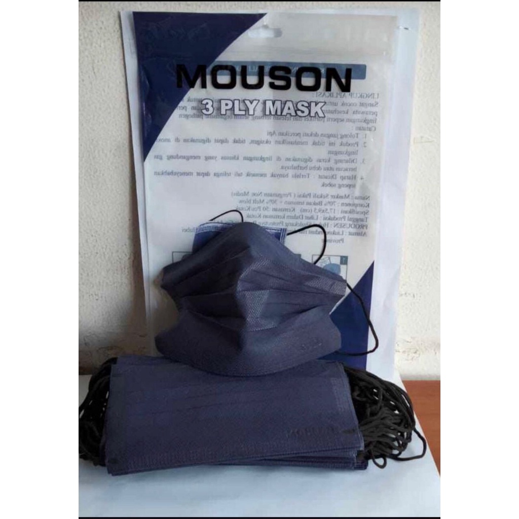 Masker EARLOOP 3 Ply Mouson / 3PLY MOUSON PREMIUM MASKER - isi 50 Pcs