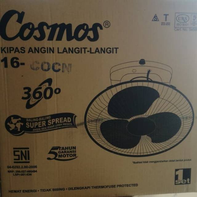 Cosmos 16-COCN. Kipas Angin Auto Orbit Fan 16&quot;inc. Baru Bergaransi Resmi