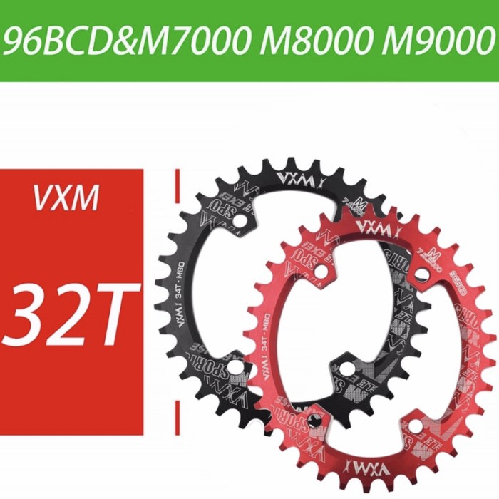 Chainring Sepeda VXM Oval 96 BCD 32-34-36-38T aluminium alloy 7075