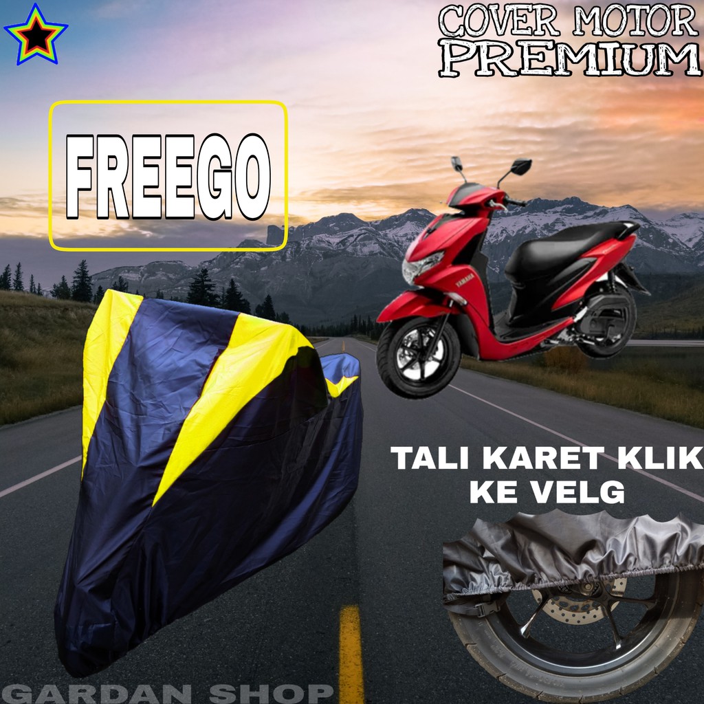Sarung Motor FREEGO Hitam Kuning Body Cover Penutup Pelindung Motor Freego PREMIUM