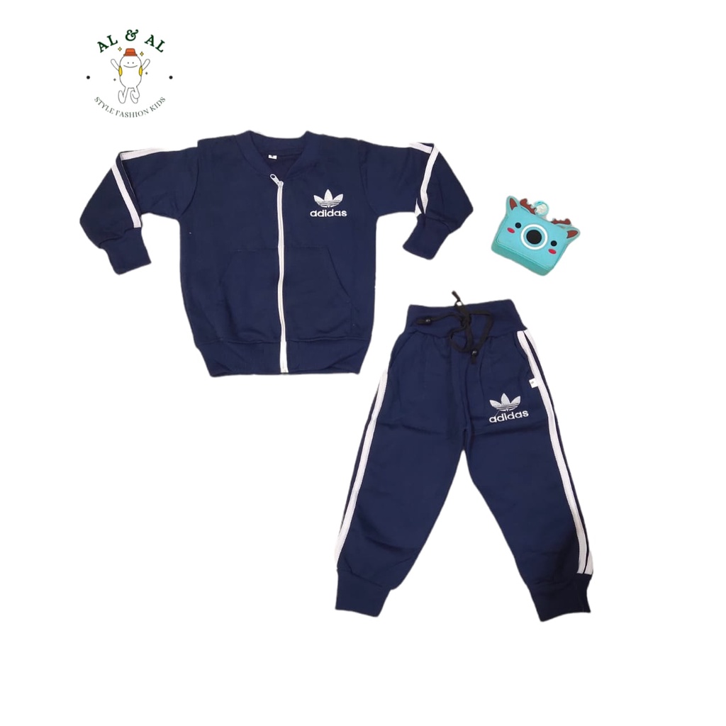 Setelan Sweater Anak Cowok Dan Cewek Motif Adidas Usia 1-6 Tahun Trending / Baju Sweater Hoodie Anak