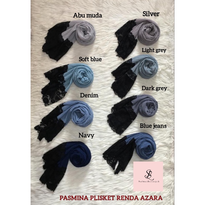 PASHMINA PLISKET BRUKAT RENDA AZARA Scarf Ori Bahan Ceruti Pasmina Prisket Lidi Cantik Kekinian-3