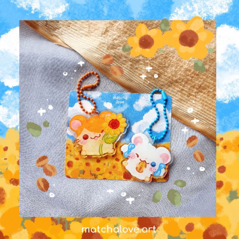 Hamtaro Bijou Couple Keyrings Bundle