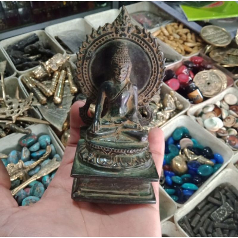 Patung Buda Budha Hitam Perunggu Antik Klasik