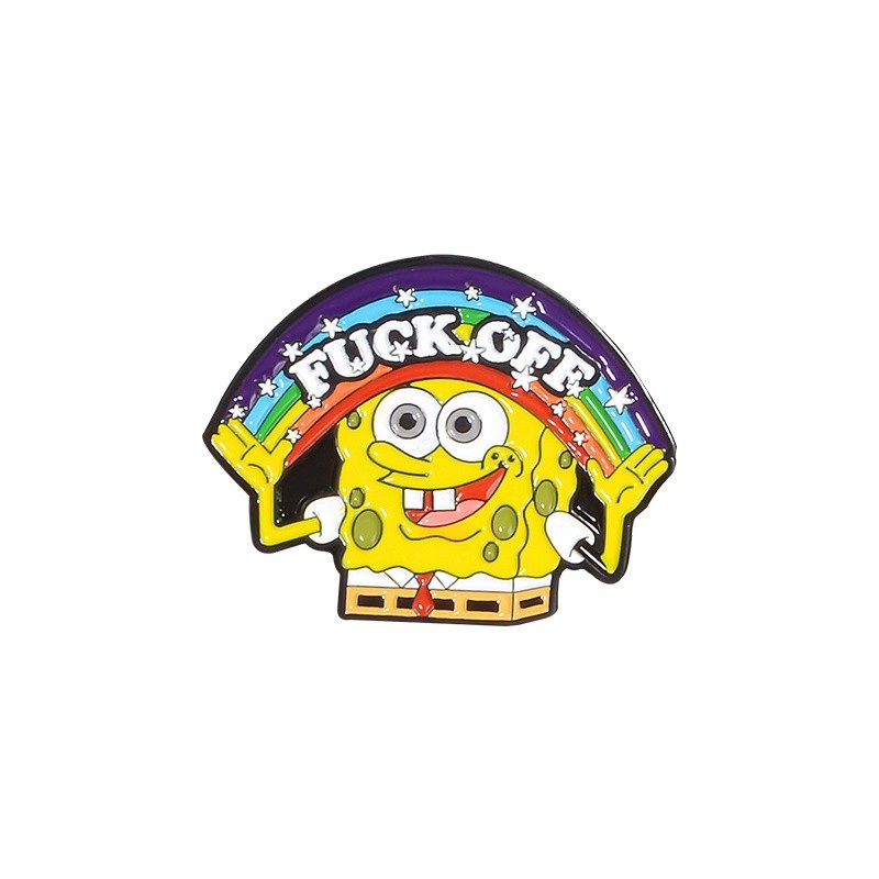 Bros Pin Enamel Bentuk Spongebob Warna Pelangi