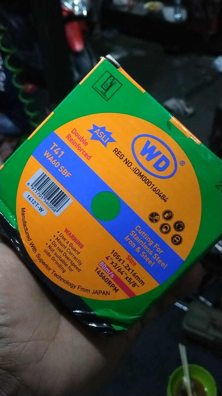 Wd 1 Box Batu Potong 4x1.2mm - Batu Gerinda 4 - Cutting Wheel 4 Inci Original