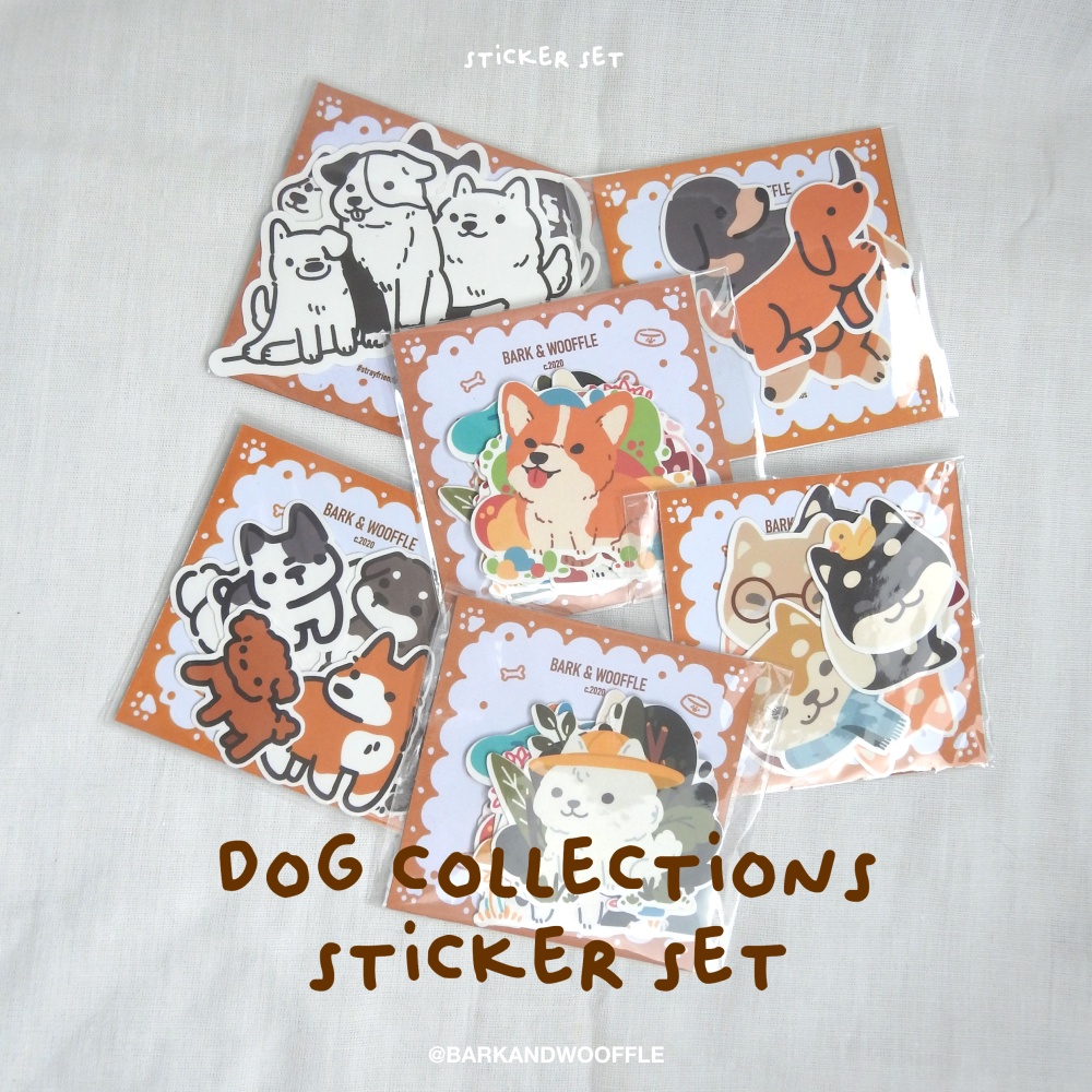 

BARK AND WOOFFLE Dog Sticker Pack / Stiker Die Cut Ilustrasi