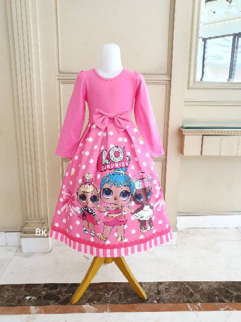 GAMIS LOL / DRESS PANJANG ANAK MOTIF LOL / DRESS PRINCESS ANAK  IMPORT