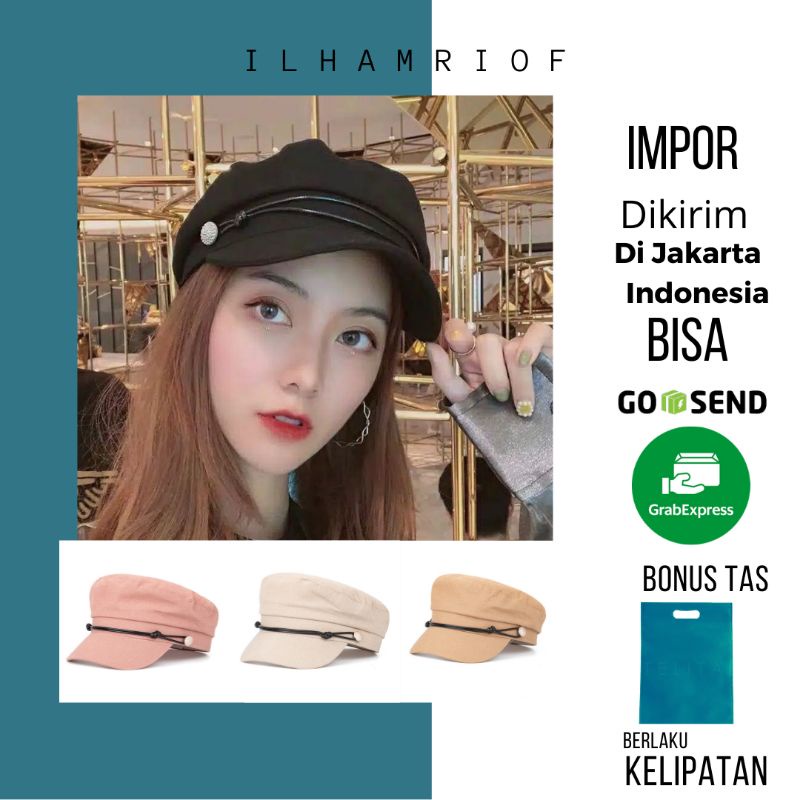 Topi Wanita Kekinian Korea Police Model British