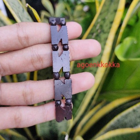 Gelang plat N hitam kokka kaokah