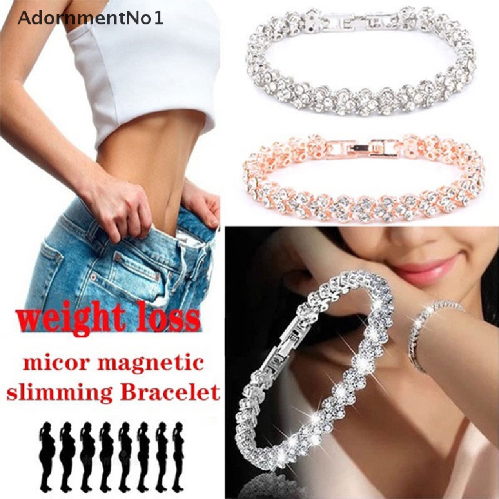 (AdornmentNo1) Gelang Tangan Manik-Manik Kristal Magnetik Untuk Terapi Kesehatan / Menurunkan Berat Badan Wanita