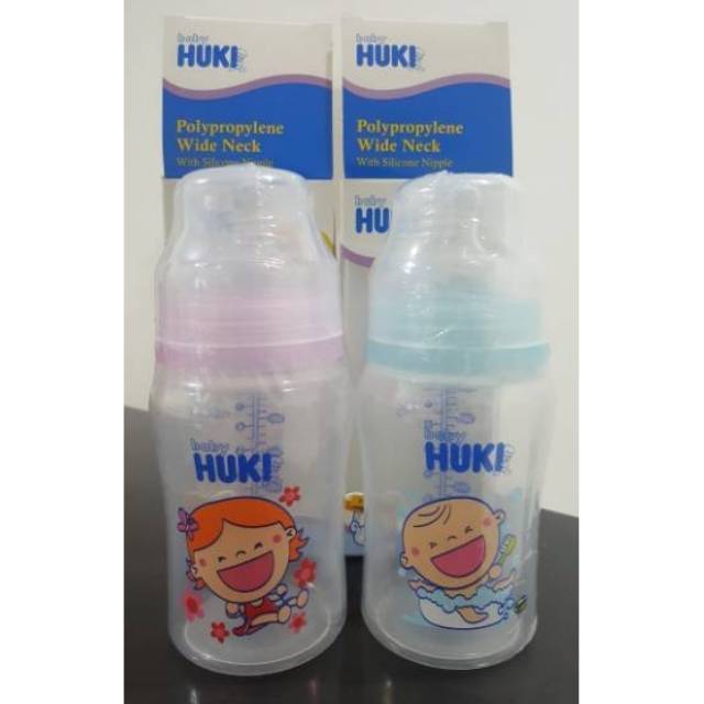 Botol susu bayi baby Huki deluxe PP wideneck bpa free dot bulat wide neck