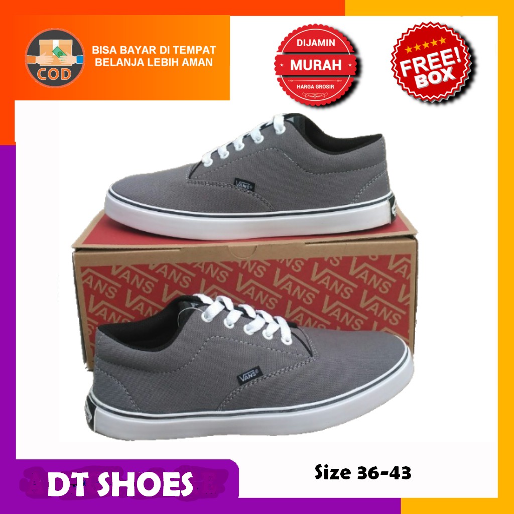 Sepatu Cowok Vans Authentic Era Abu-abu sepatu casual Sekolah