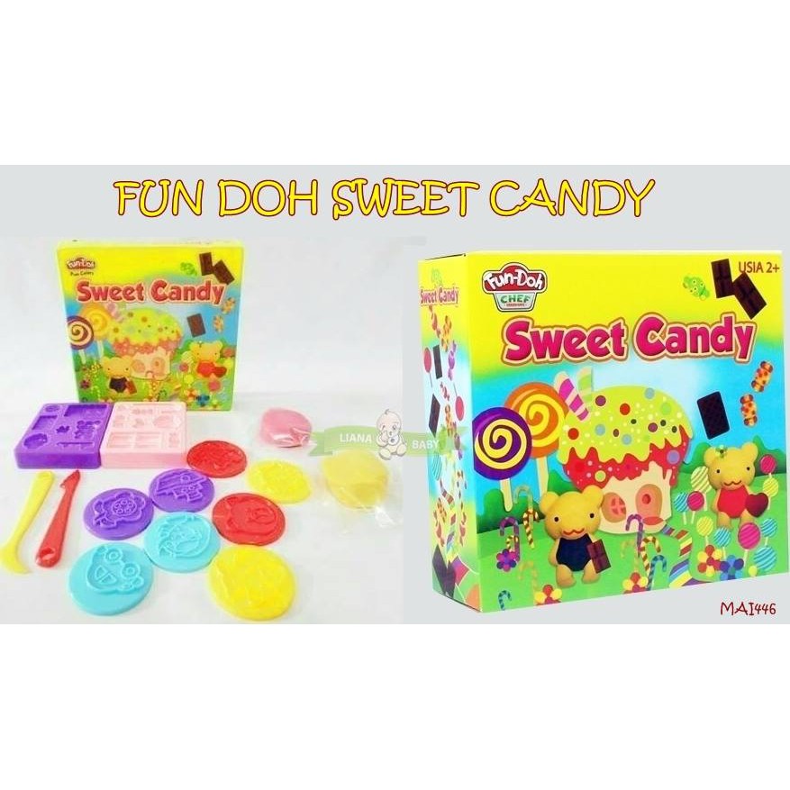 MAI446 MAINAN MALAM FUN DOH SWEET CANDY MAINAN EDUKASI