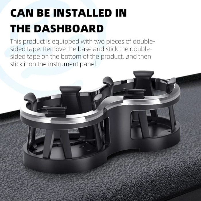 Double Cup Holder Car Drink Organizer Tempat Kaleng Botol Minum Dashboard Mobil