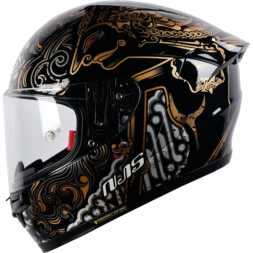 NJS ZX-1R ARJUNA Hitam gloss/doff - Helm Full Face (FREE Visor Iridium ) - Helm Fullface | NJS ZR | 