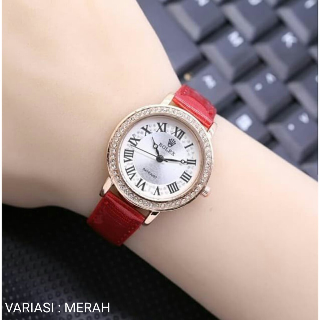 [ READY 6 WARNA ] JAM TANGAN MURAH WANITA ROLEX LEATHER ROMAWI // RX013