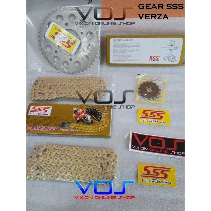 GEAR SET SSS 428 TEBAL HSBT UNTUK VERZA
