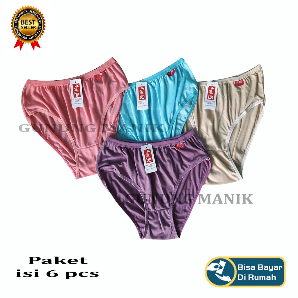 BALI EXOTIC Celana dalam paket 6 pcs bahan katun ukuran dewasa big size M.L.XL.XXL termurah