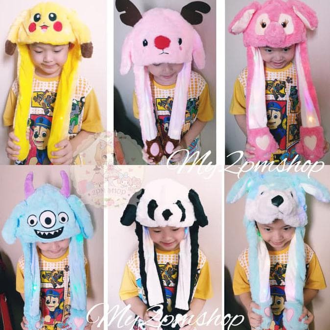 TOPI KOREA LED TIK TOK / BUNNY HAT / UNICORN HAT /KADO ANAK COWO CEWE Diskon