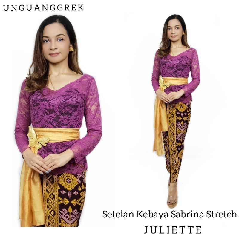 Setelan Kebaya Bali Lengan Panjang Sabrina Stretch Juliette