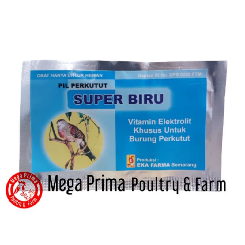 SUPER BIRU PERKUTUT 12 Pil Eka Farma - Vitamin Elektrolit Perkutut