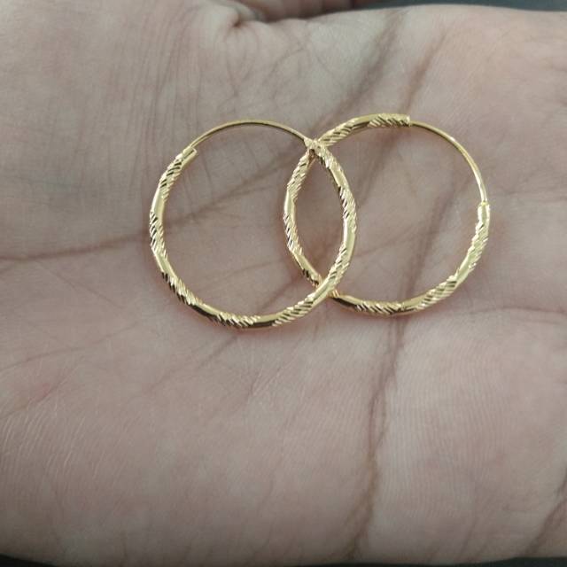 ANTING HOOP BESAR XUPING / ANTING LAPIS EMAS