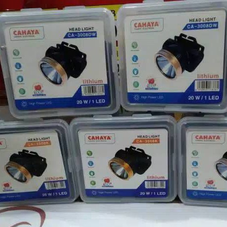 Senter kepala cahaya 20 watt putih kuning