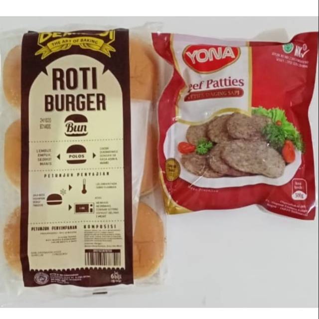 Jual Bernardi Roti Burger Polos Yona Beef Patties Paket Shopee